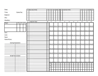 Blank Baseball Scorecard Template