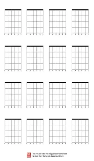 Blank Bass Guitar Chord Chart