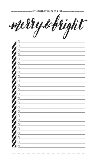 Blank Bucket List Template