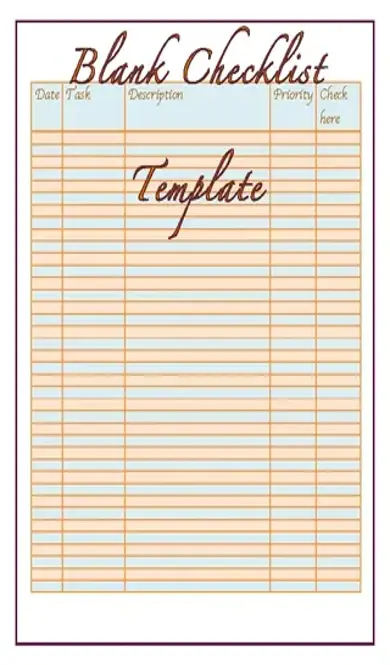 Blank Checklist Template