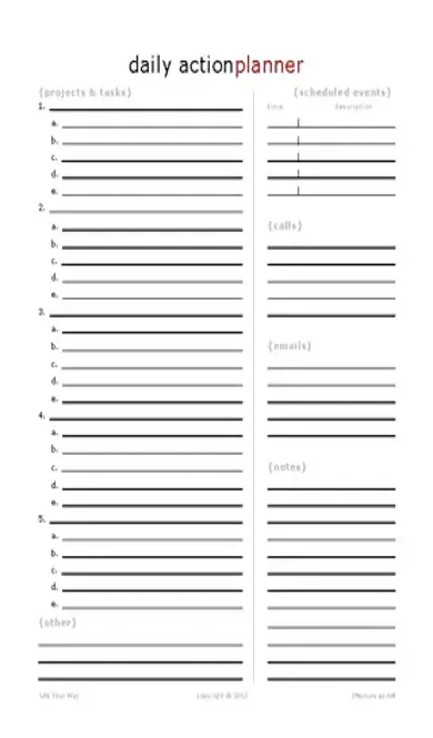 Blank Daily Planner Template