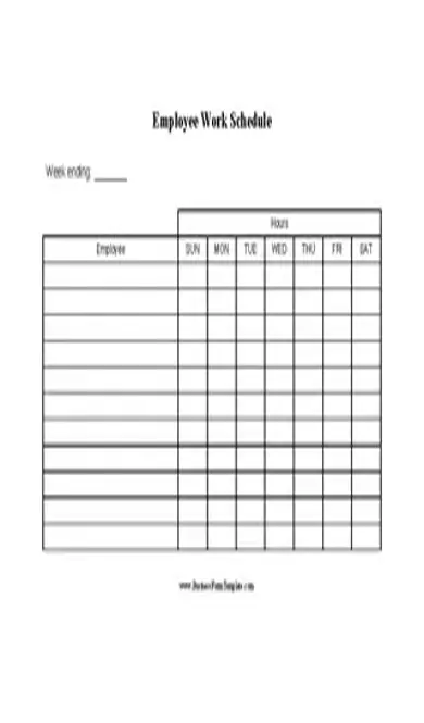 Blank Employee Daily Work Schedule Template Word Doc