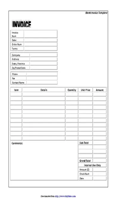 Blank Invoice Template 4