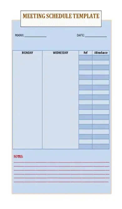 Blank Meeting Schedule Template Free Download