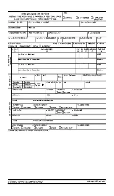 Blank Police Report Template