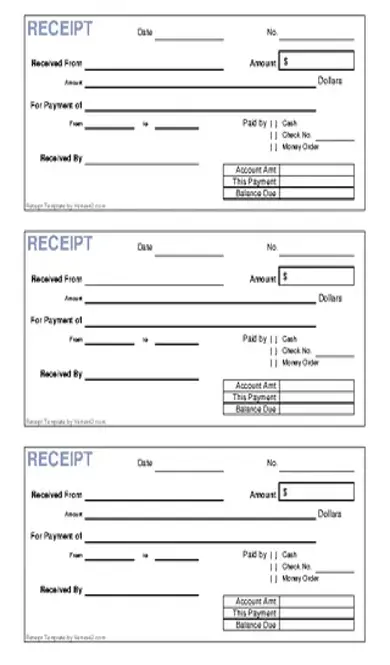 Blank Receipt Template