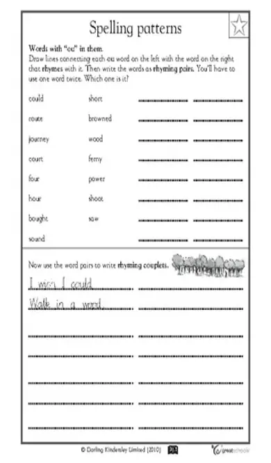 Blank Spelling Pattern Common Core Sheet