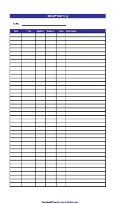 Blood Pressure Log