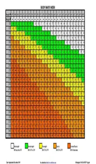 Body Mass Index Chart