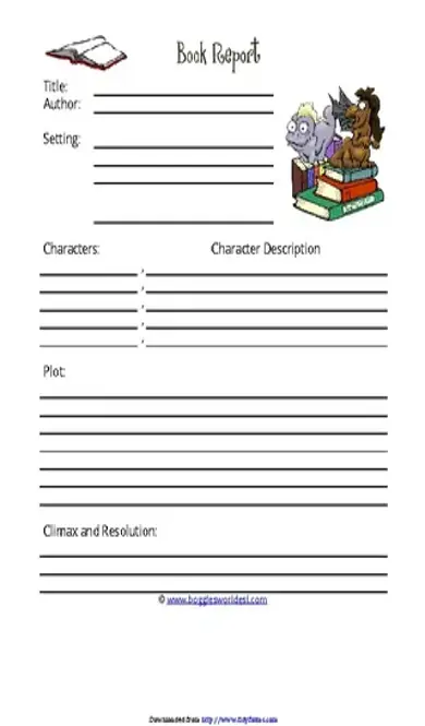 Book Report Template 2