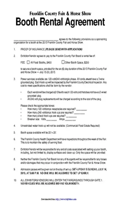 Booth Rental Agreement 2