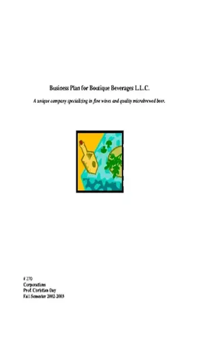 Boutique Baverages Plan Template