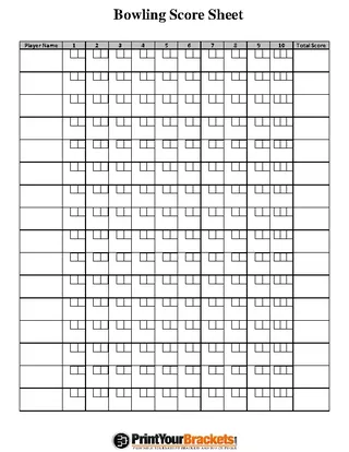 Bowling Score Sheet 2