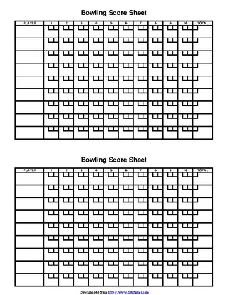 Bowling Score Sheet 3