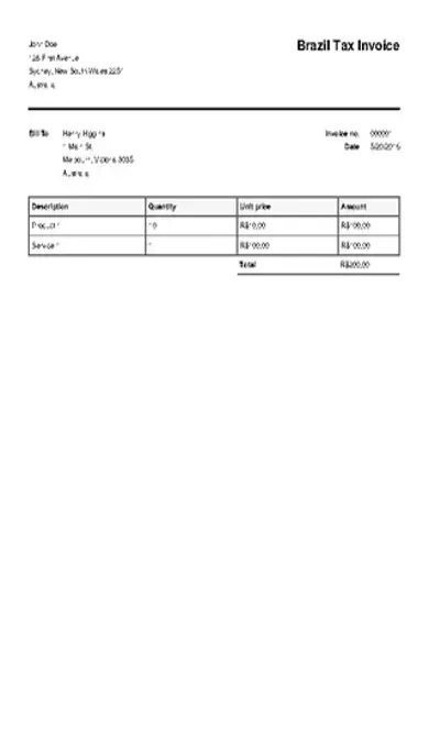 Brazil Invoice Template