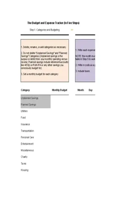 Budget And Expences Tracker Template