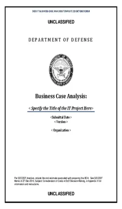 Business Case Customer Analysis Template