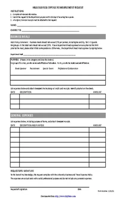 Business Expense Report Form