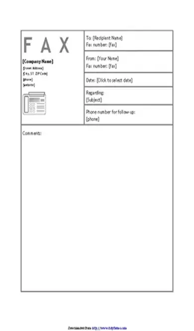 Business Fax Cover Sheet