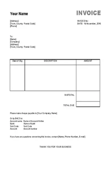 Business Invoice Template