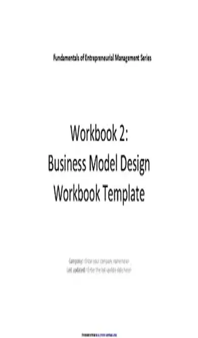 Business Model Process Workbook Template