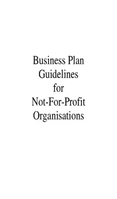 Business Plan Guidelines For Not For Profit Organisation Download