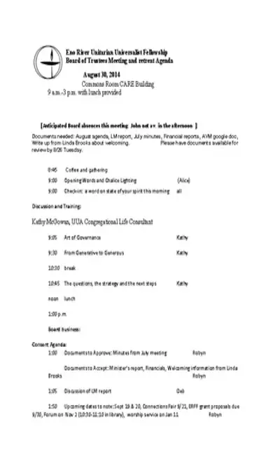 Business Retreat Agenda Template