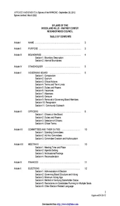 Bylaws Template 3