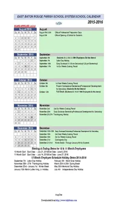 Calendar Of Events Template