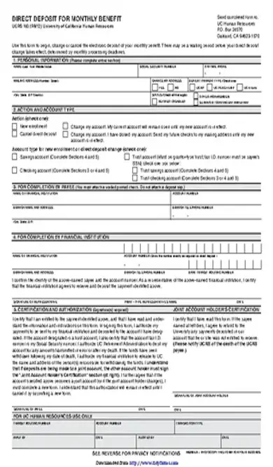 California Direct Deposit Form 3