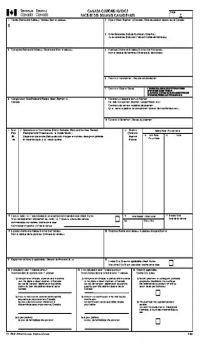 Canada Customs Invoice 1