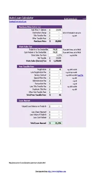 Car Payment Calculator Excel