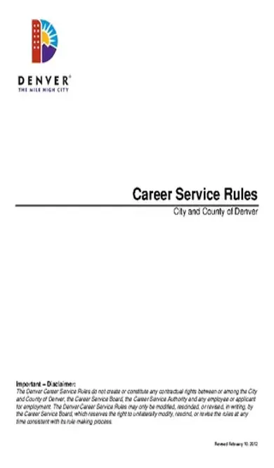 Career Service Hr Rules Template