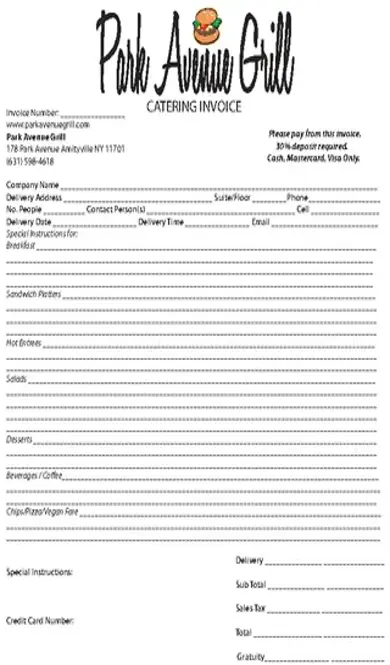 Catering Invoice Template