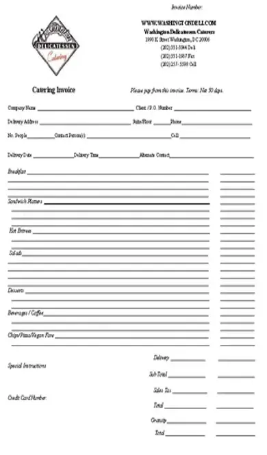 Catering Invoice Template2