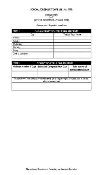 Cbse School Schedule Template