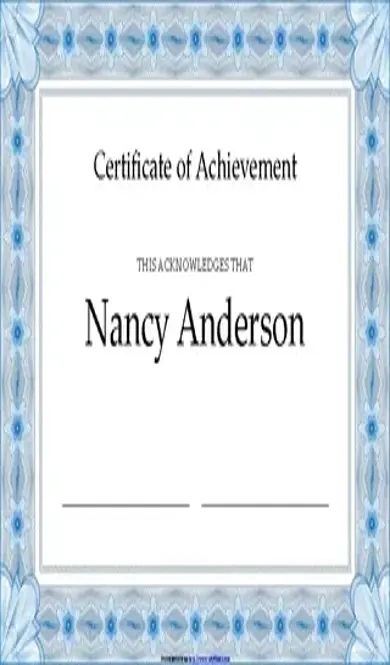 Certificate Of Achievement 3