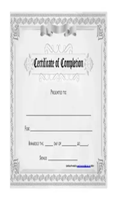 Certificate Of Completion Template Free Download