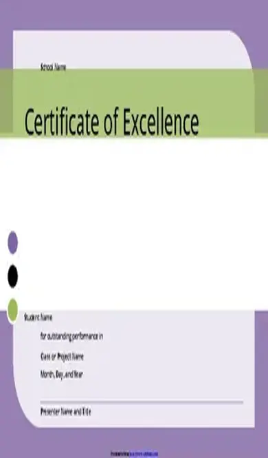 Certificate Of Excellence For Student