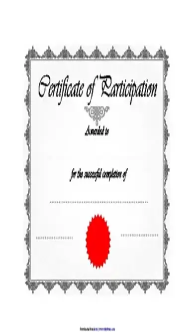 Certificate Of Participation 1