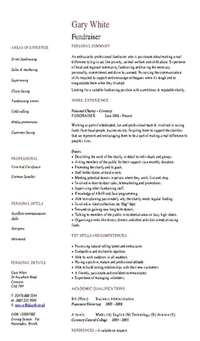 Charity Cv