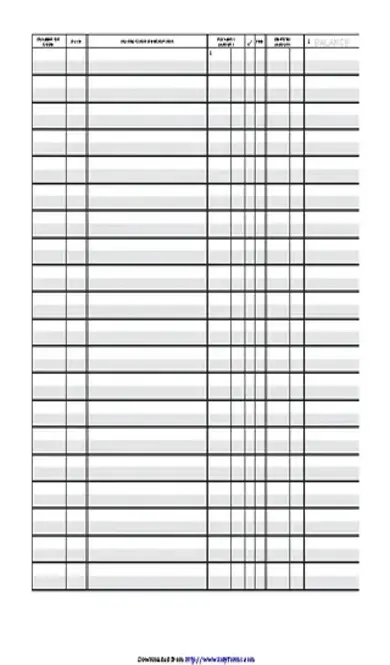 Checkbook Register Template