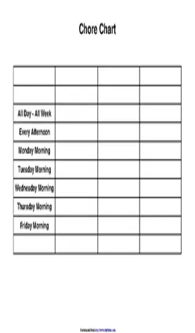 Chore Chart Template