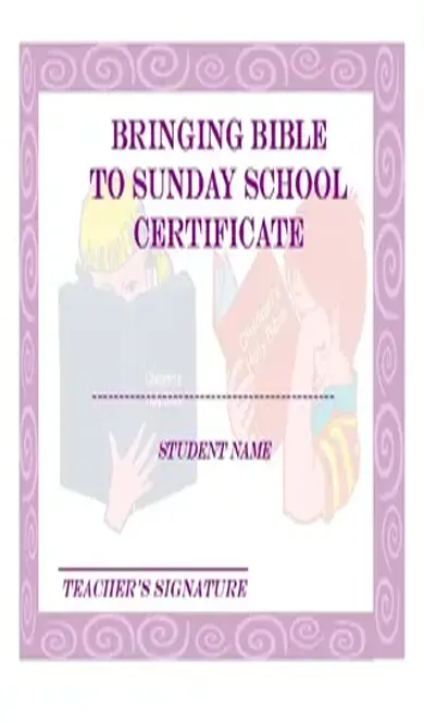 Christian Sunday School Certificate