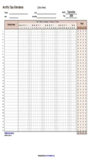 Class Attendance Template