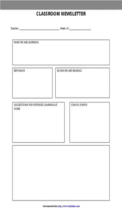 Classroom Newsletter Template 3