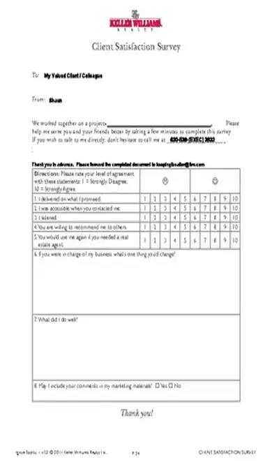 Client Satisfaction Survey Template