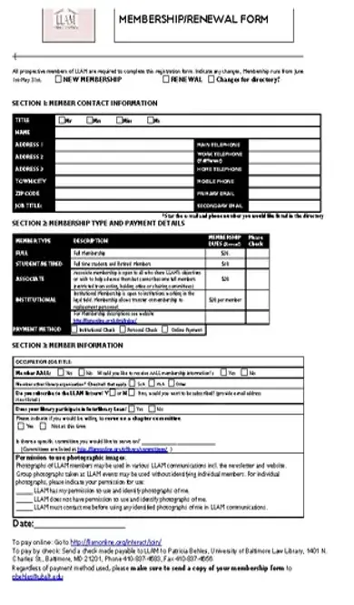 Club Membership Application Form Sample Download