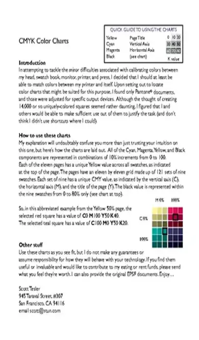 Cmyk Color Charts