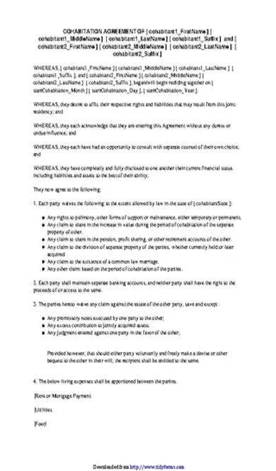 Cohabitation Agreement 2